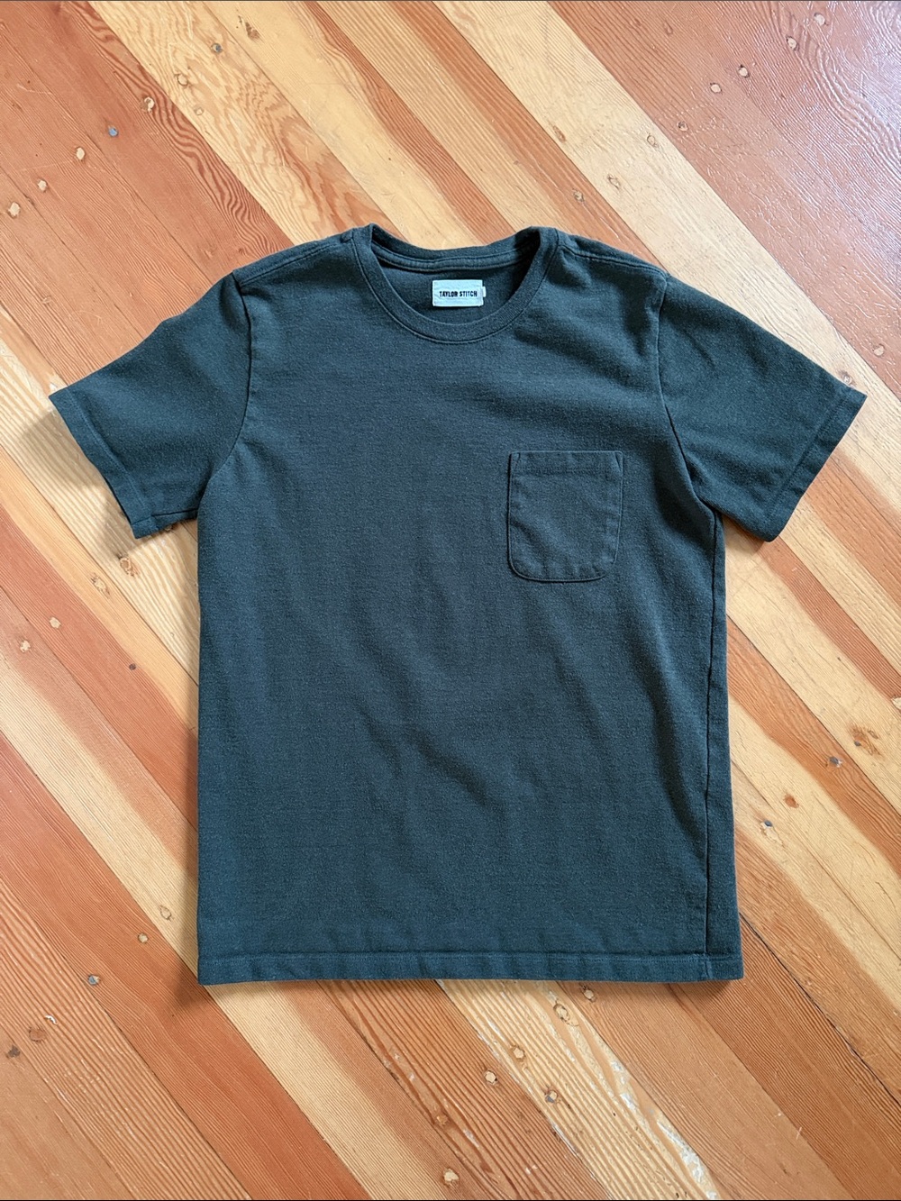 Taylor Stitch Men’s Short Sleeve Green Pocket Tee Shirt Size 38/Small